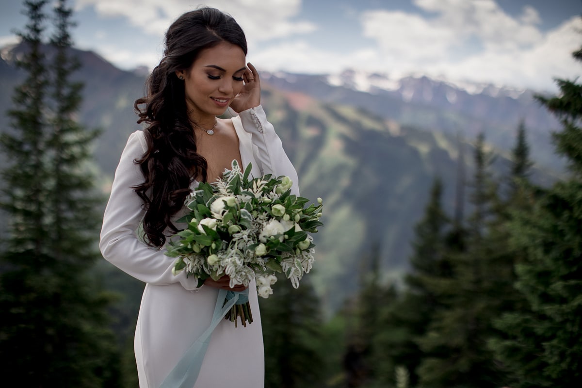 A bride that chose a colorado elopement package.