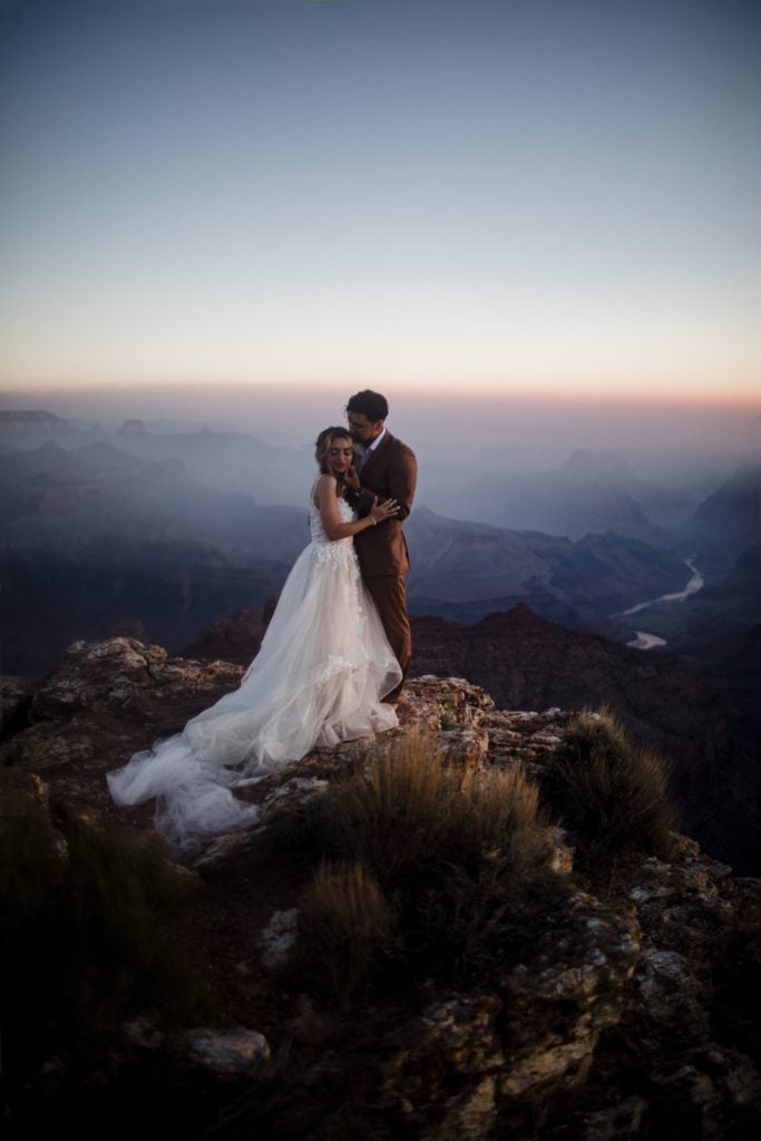 A couple at their Grand Canyon elopement.