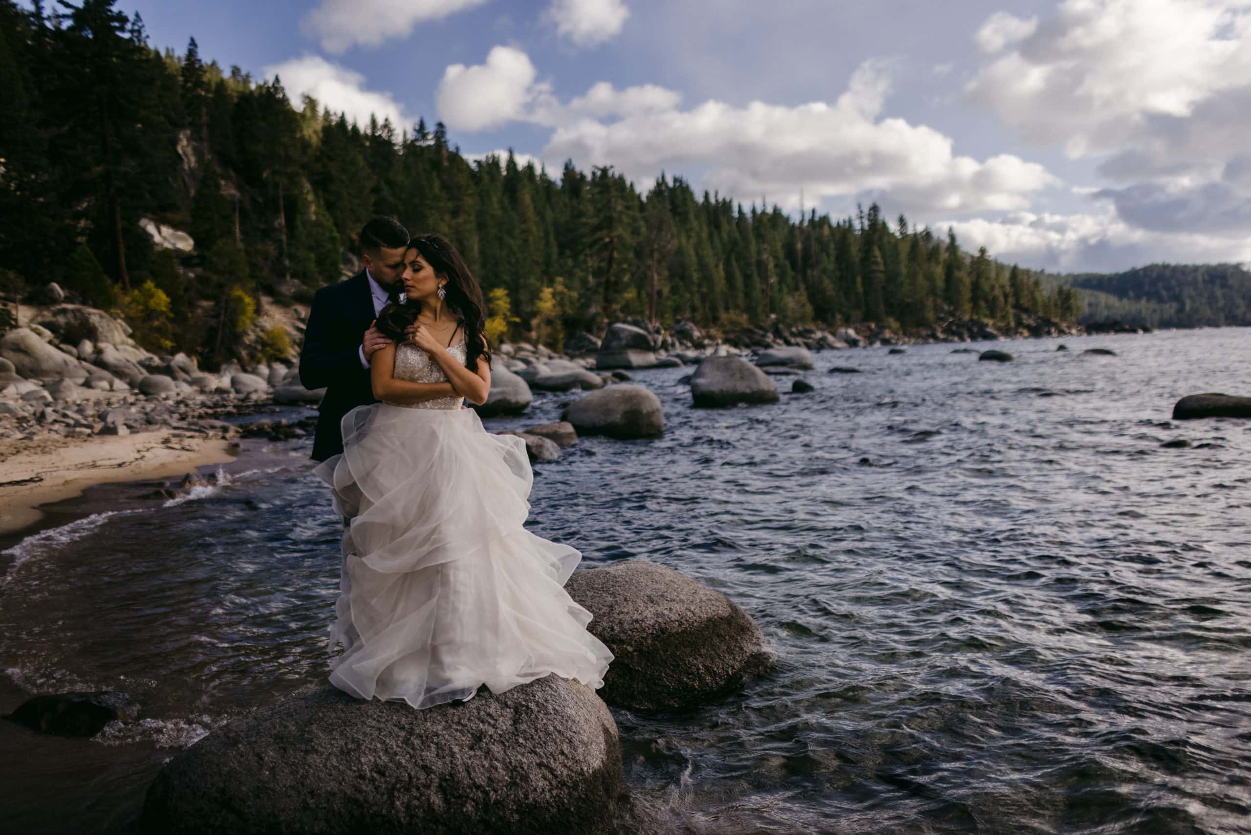A bride and groom that discovered how to elope in California.