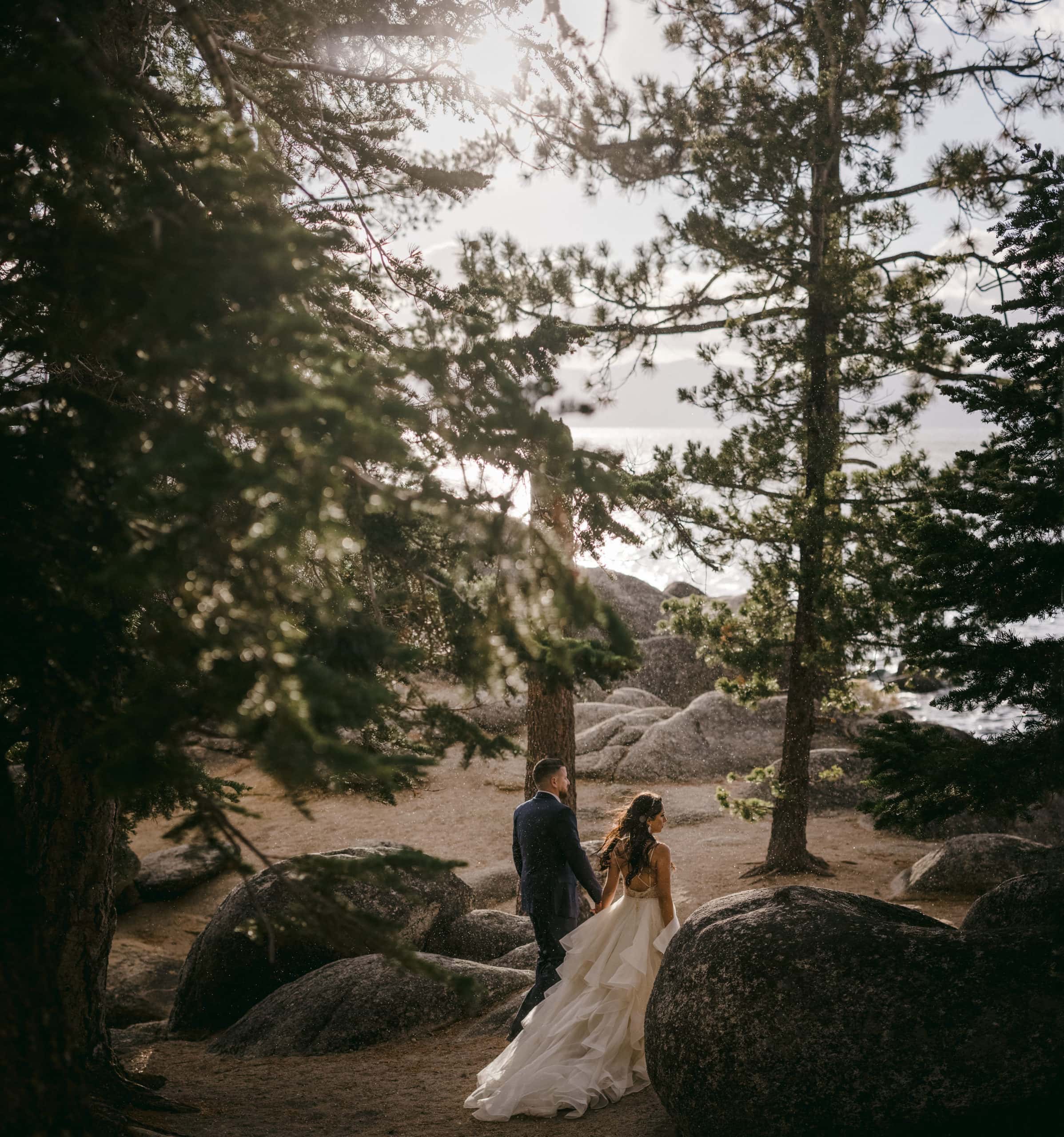 A couple at their California elopement at Lake Tahoe.
