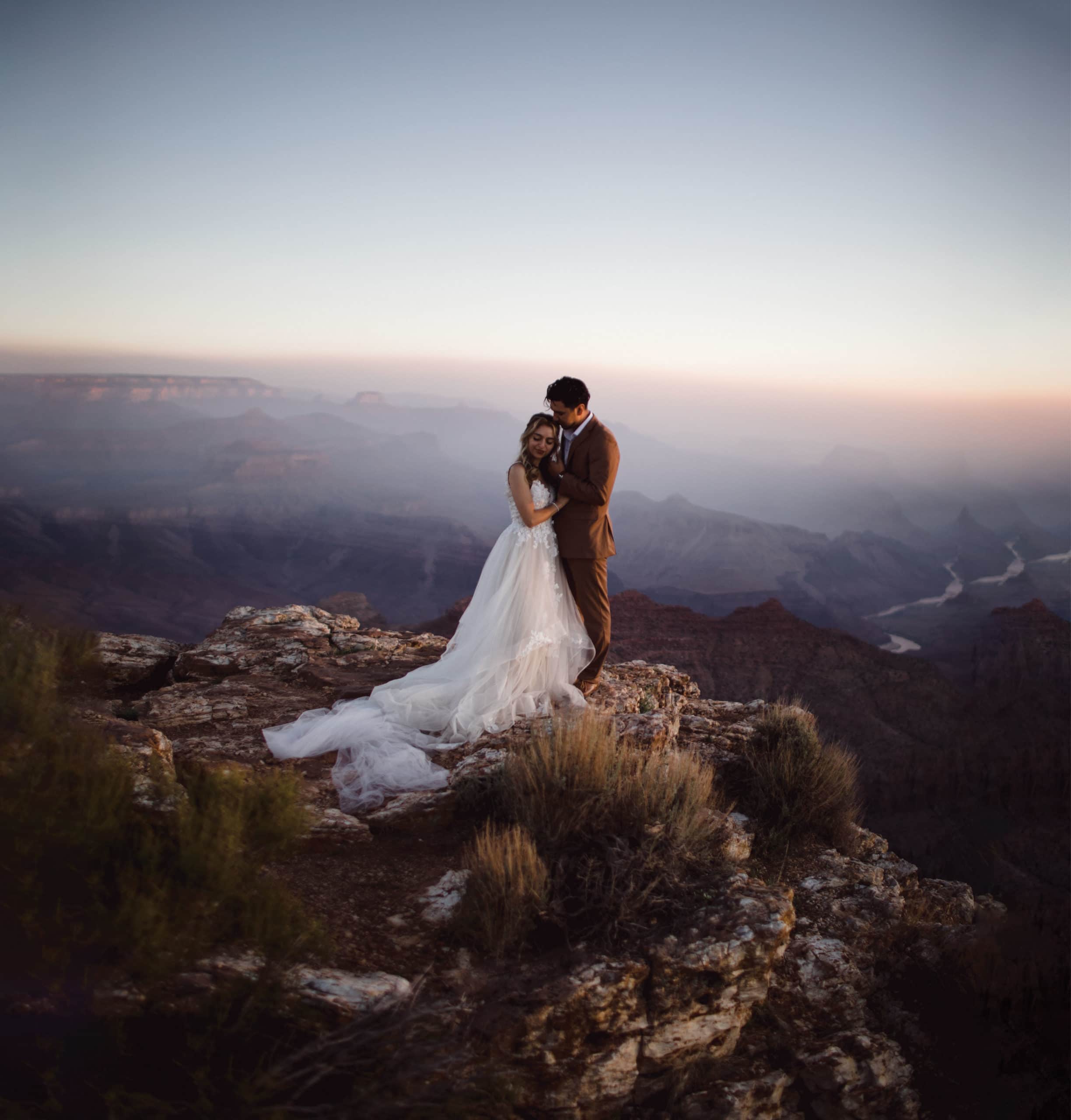 A destination wedding by a grand canyon elopement photographer.