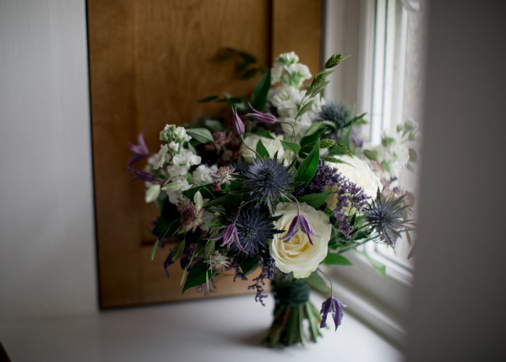 A scottish wedding tradition of a bride having thistles in her bouquet is very common.