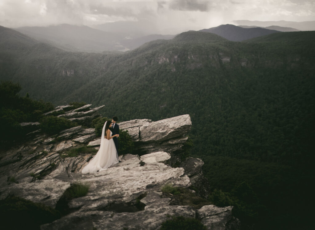 The Asheville elopement packages cover the Blue Ridge Mountains in North Carolina.